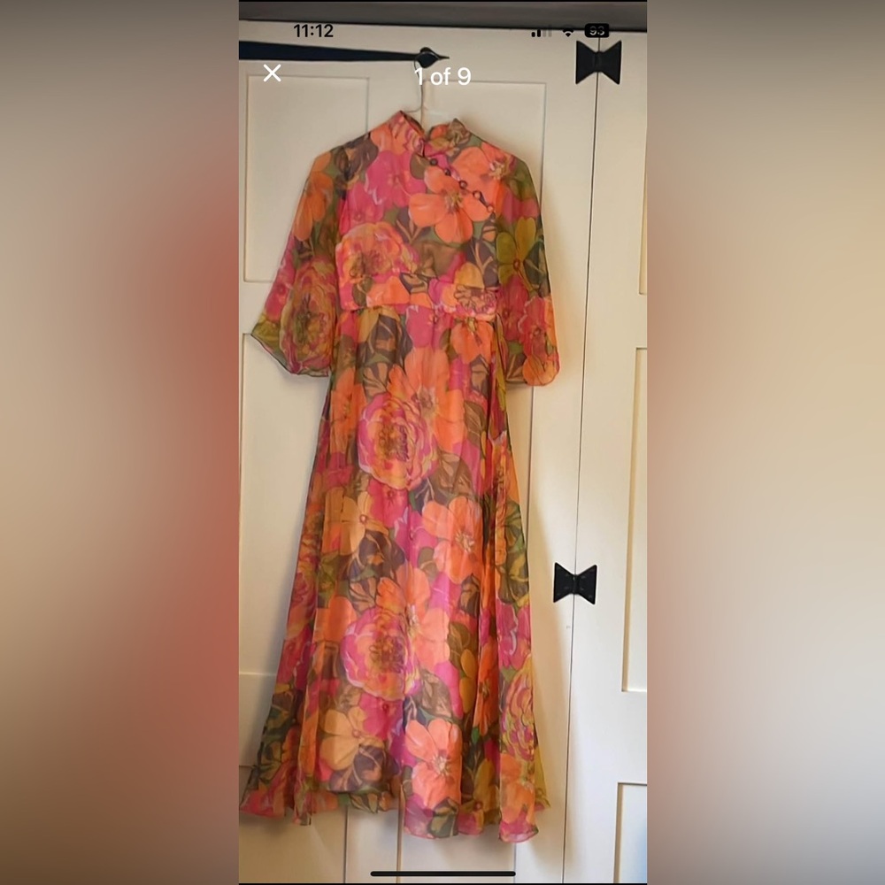 Esther Wolf Vintage Floral Chiffon Dress